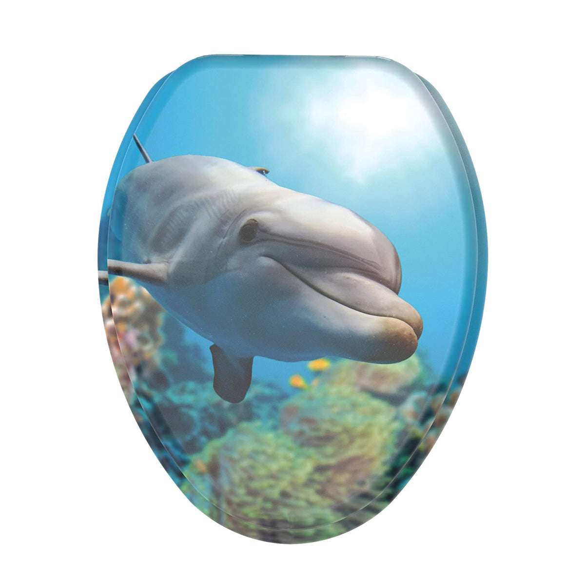 Sanilo 195 Soft Close Lid Molded Wood Adjustable Toilet Seat, Dolphin (Open Box)