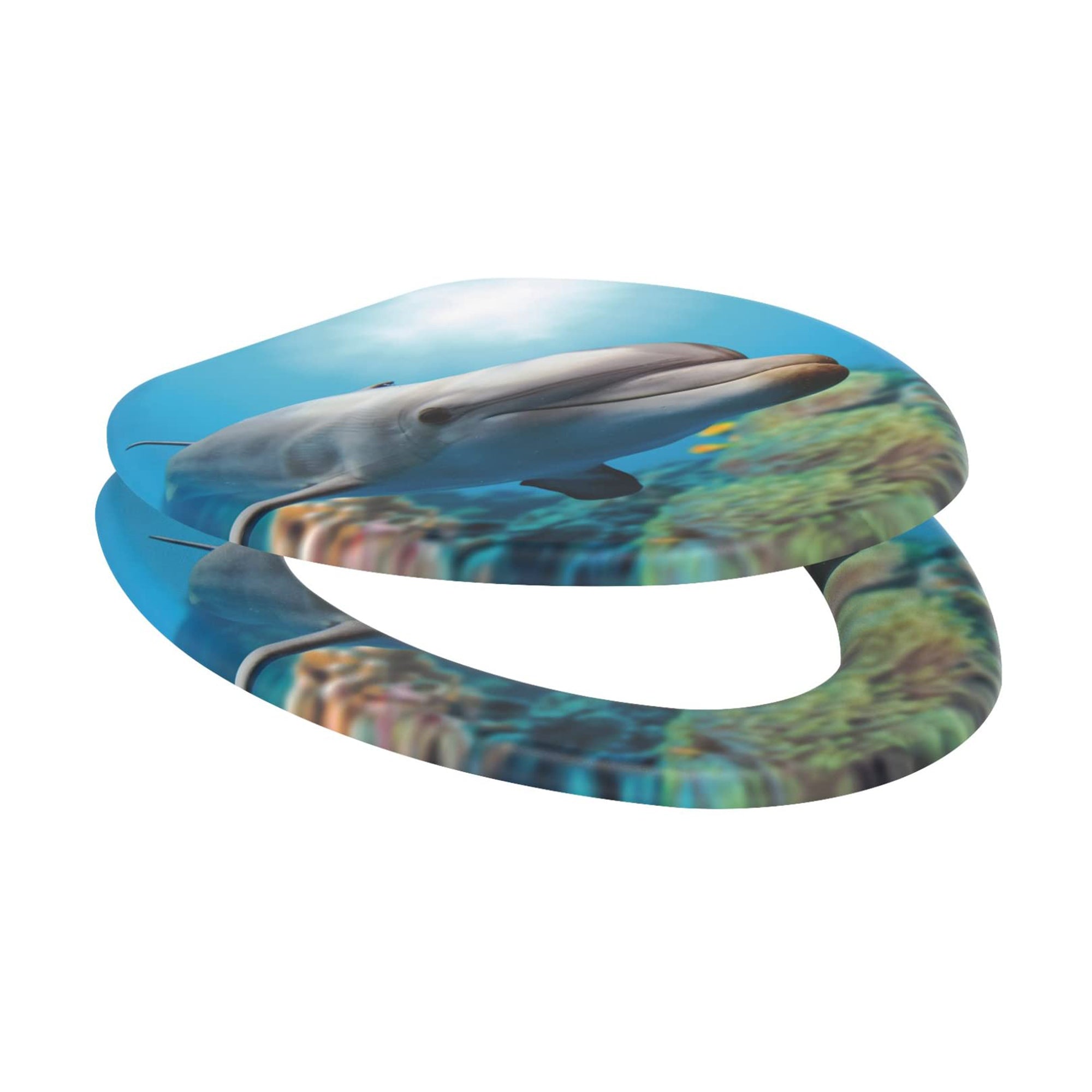 Sanilo 195 Soft Close Lid Molded Wood Adjustable Toilet Seat, Dolphin (Open Box)