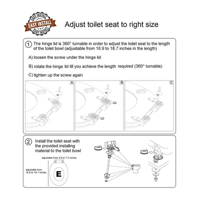 Sanilo 196 Elongated Soft Close Molded Wood Adjustable Toilet Seat (Open Box)