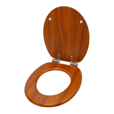 Sanilo 210 Elongated Soft Close Molded Wooden Toilet Seat, Mahogany (Open Box)