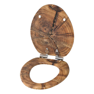 Sanilo Elongated Soft Close Molded Adjusting Toilet Seat, Old Tree (Open Box)