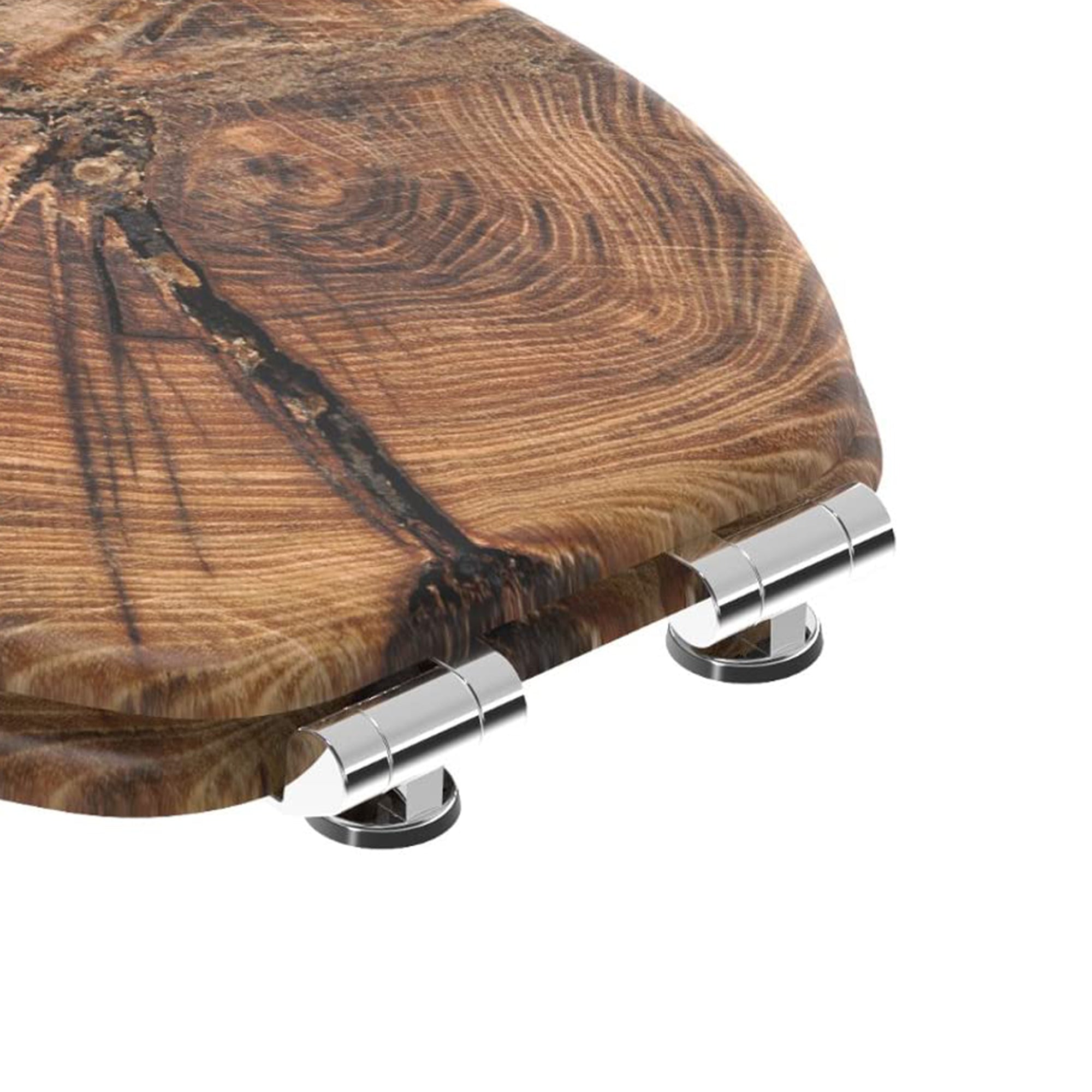 Sanilo Elongated Soft Close Molded Adjusting Toilet Seat, Old Tree (Open Box)