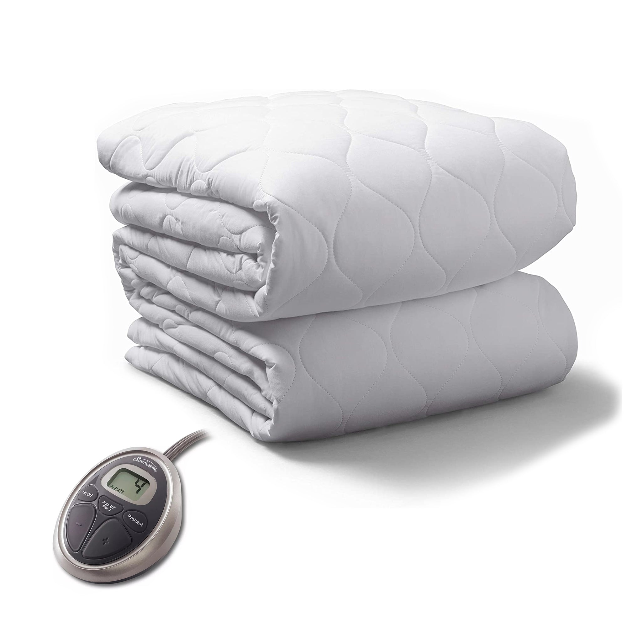 Sunbeam Full Size Heated Mattress Pad with 10 Heat Settings, White (Used) - VMInnovations
