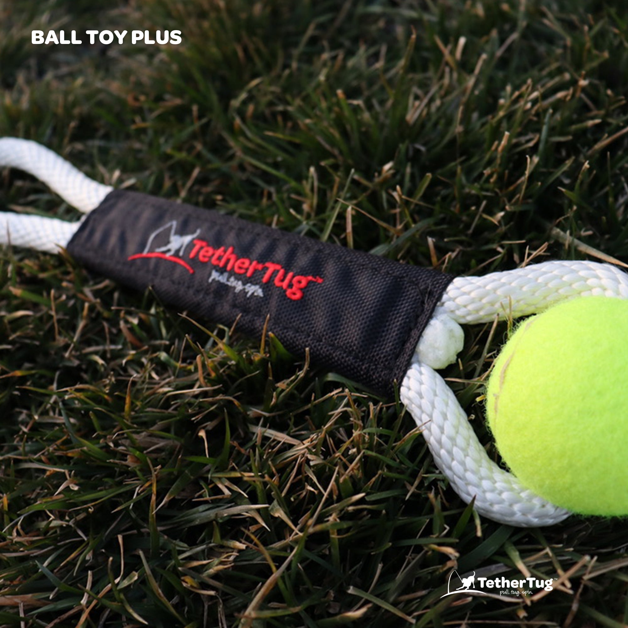 Tether Tug Tennis Ball Rope Toy for Big Dogs Over 70 Pounds (Used)