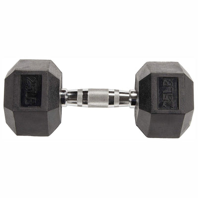 BalanceFrom Rubber Encased Hexagonal Cast Dumbbells Set, 25Lb Pair (Used) - VMInnovations