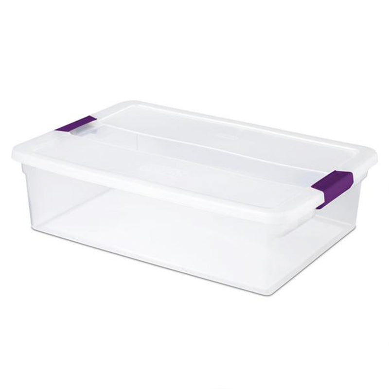 Sterilite 32 Quart Clear View Storage Container Tote w/ Latching Lid, (12 Pack)
