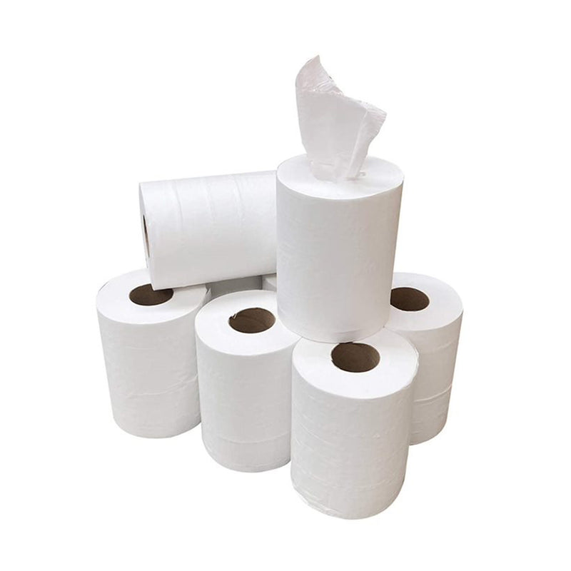 Merfin Premium 2 Ply Center Pull Hand Paper Towel Roll, 8 Pack, 350 Tissues Each