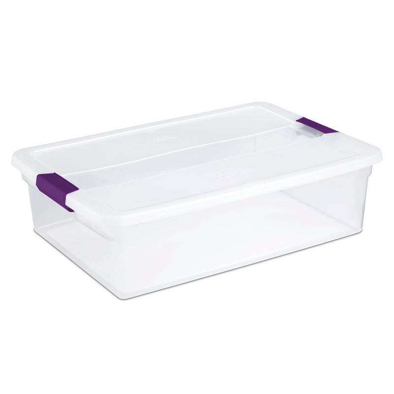 Sterilite 32 Quart Clear View Storage Container Tote w/ Latching Lid, 18 Pack