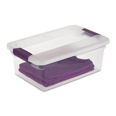 Sterilite 32 Quart Clear View Storage Container Tote w/ Latching Lid, 24 Pack