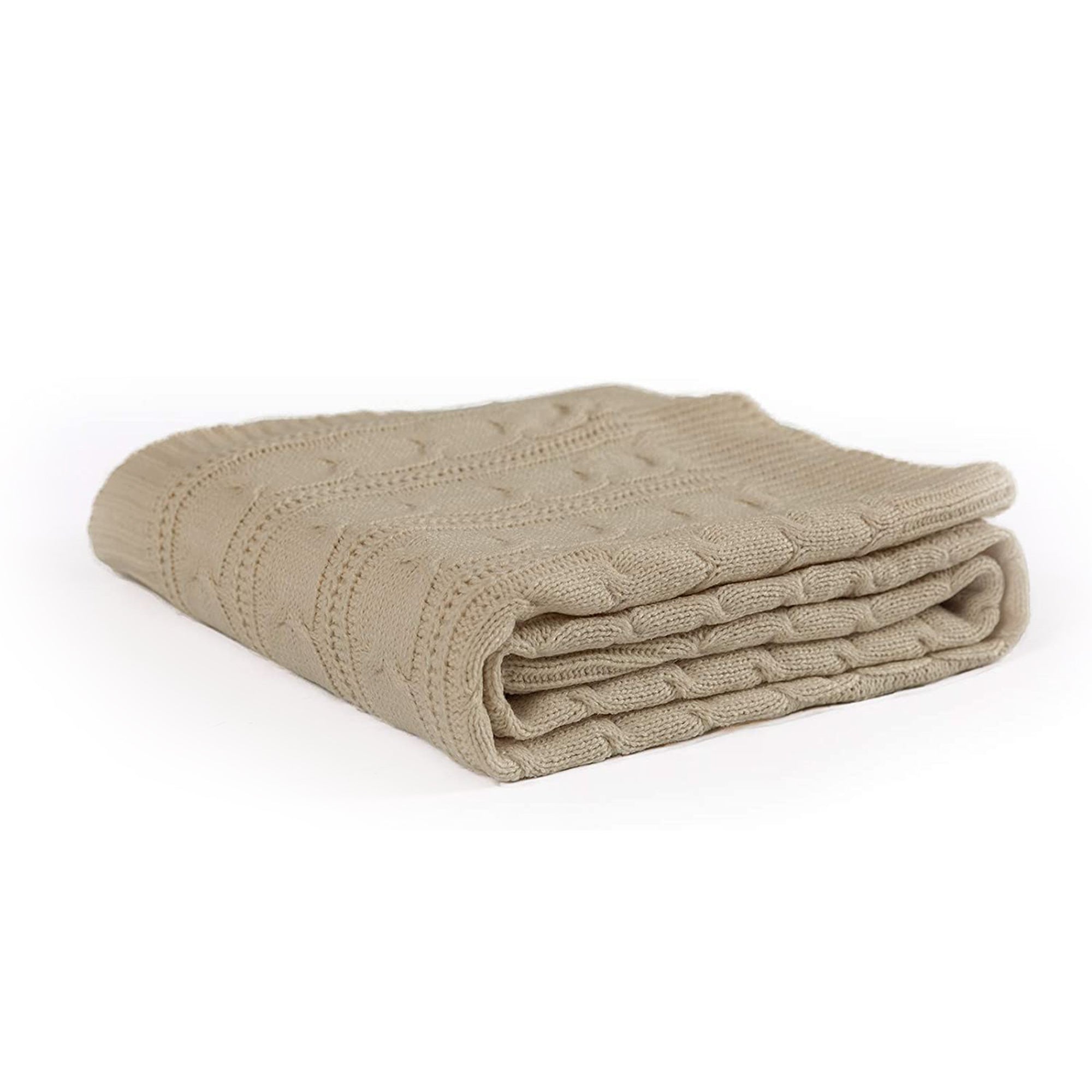 JINCHAN 60 x 50 Inch Lightweight Cable Knit Sweater Style Throw Blanket (Used)