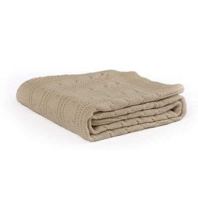 JINCHAN 60 x 50 Inch Lightweight Cable Knit Sweater Style Throw Blanket (Used)
