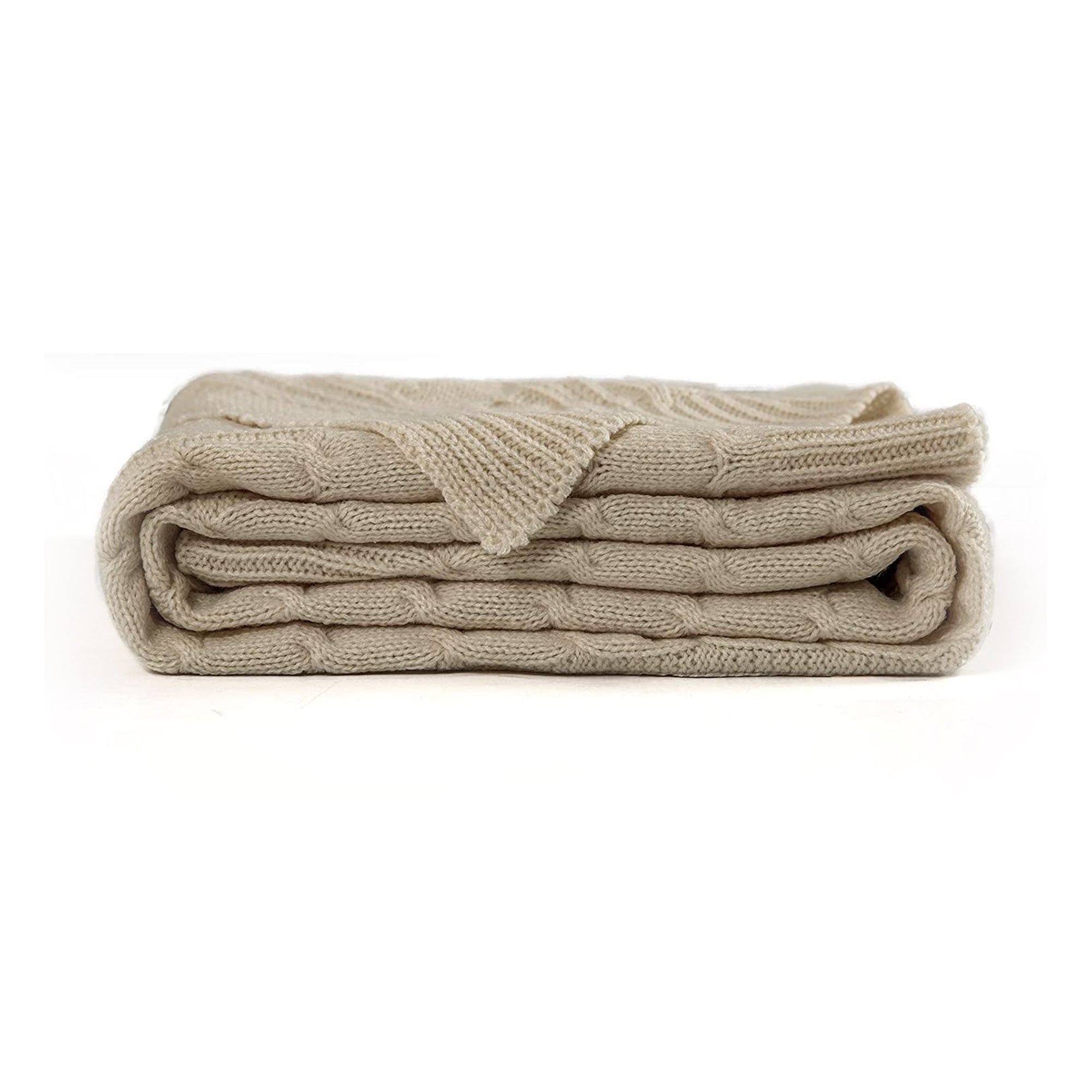 JINCHAN 60 x 50 Inch Lightweight Cable Knit Sweater Style Throw Blanket (Used)