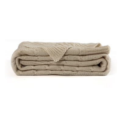 JINCHAN 60 x 50 Inch Lightweight Cable Knit Sweater Style Throw Blanket (Used)