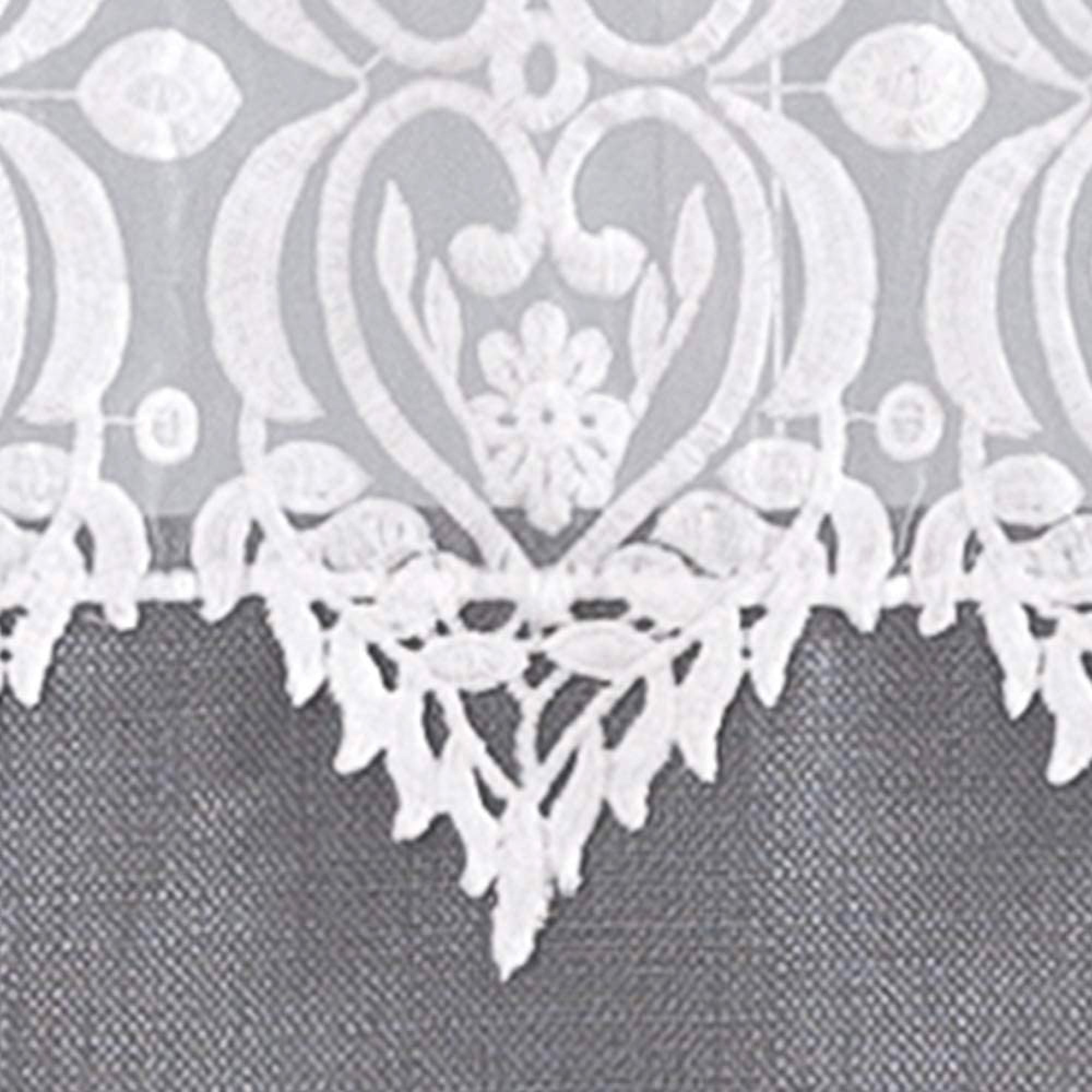 JINCHAN Semi Sheer 54 x 95" Grommet Floral Embroidery Curtains, Gray (Open Box)