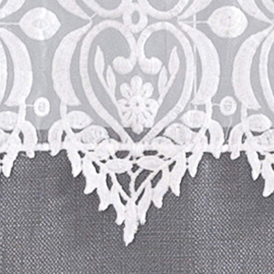 JINCHAN Semi Sheer 54 x 95" Grommet Floral Embroidery Curtains, Gray (Open Box)