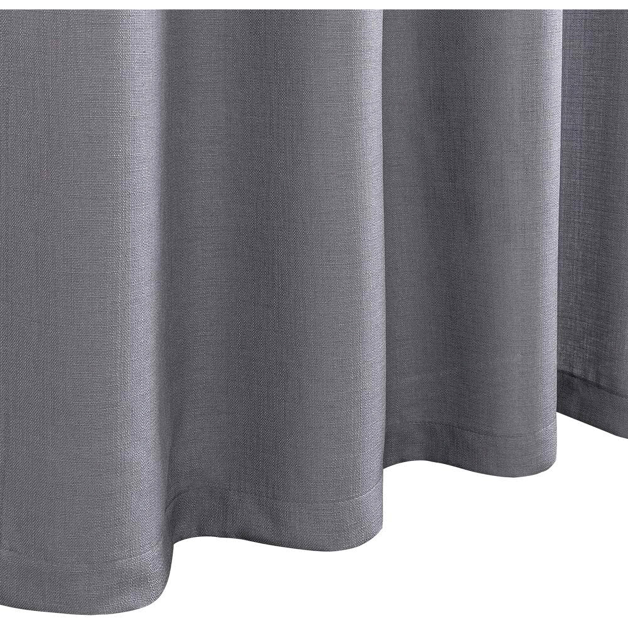 JINCHAN Semi Sheer 54 x 95" Grommet Floral Embroidery Curtains, Gray (Open Box)