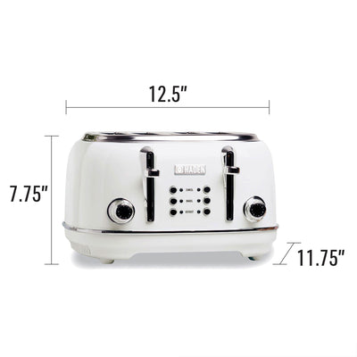 Haden Heritage Toaster, Kettle, Coffee Maker, Microwave, and Blender Set, White