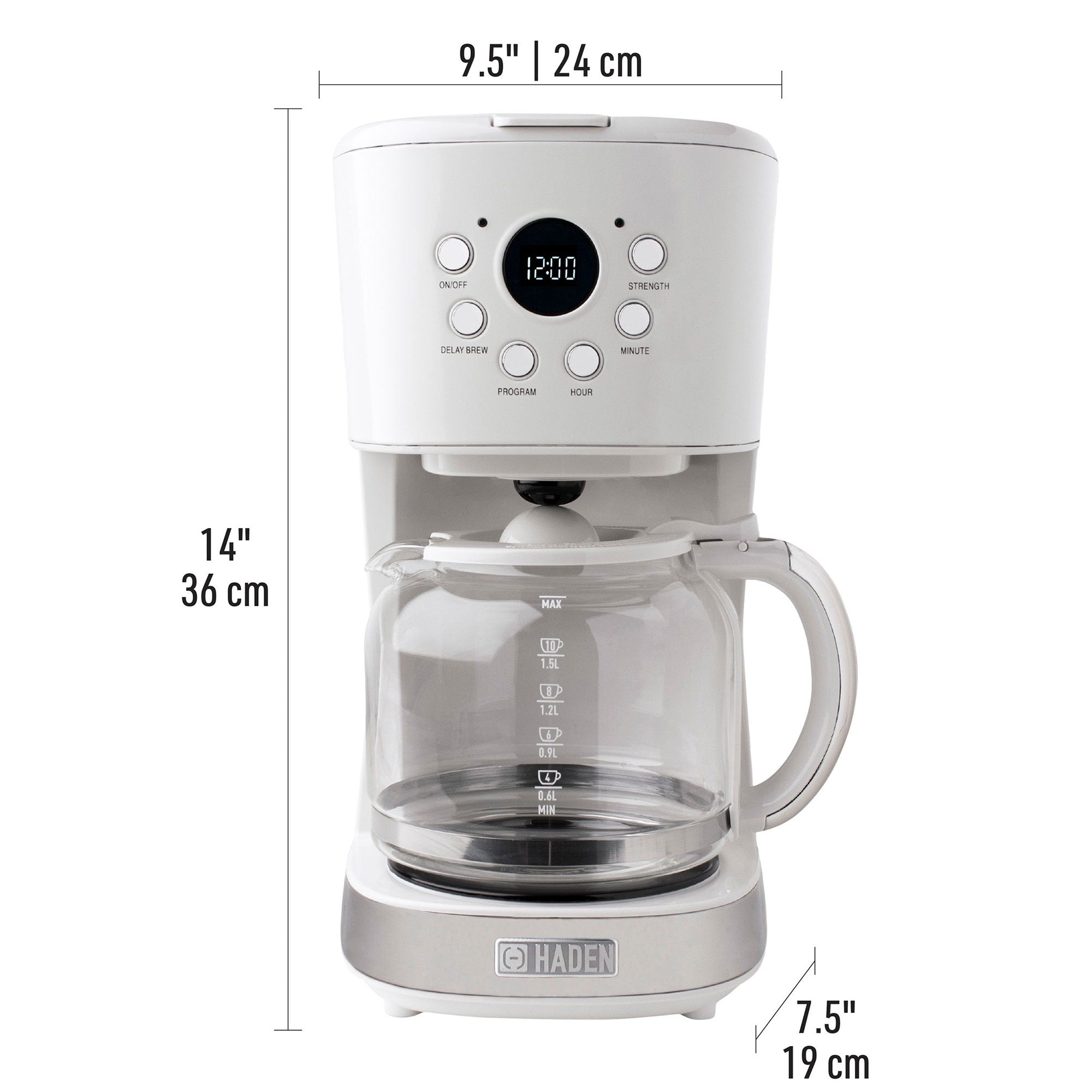 Haden Heritage Toaster, Kettle, Coffee Maker, Microwave, and Blender Set, White