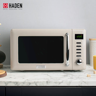 Haden Dorset Toaster & Kettle, Coffee Maker, and Cotswold Microwave, Putty Beige - VMInnovations