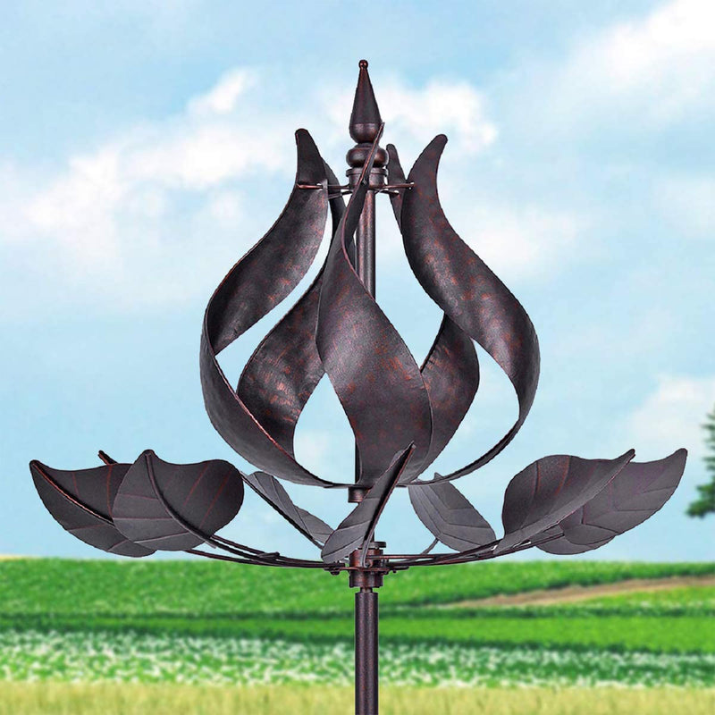 Hourpark OutdoorPinwheel Garden Lawn Decor Tulip Wind Spinner, Bronze (Used)