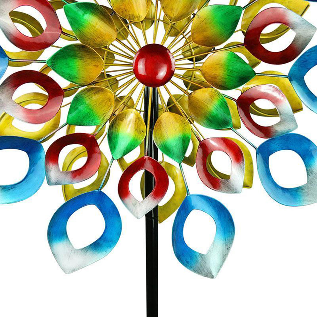 Hourpark Rainbow Series Outdoor Decor Fading Flower Wind Spinner (Open Box)