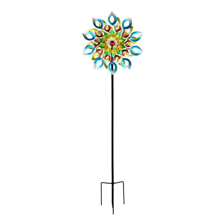 Hourpark Rainbow Series Outdoor Decor Fading Flower Wind Spinner (Open Box)