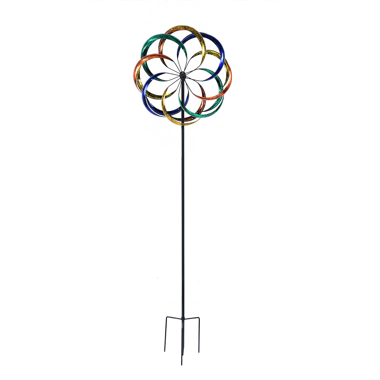 Hourpark Outdoor Garden Lawn Yard Art Decor 8 Circle Wind Spinner, Multicolor - VMInnovations