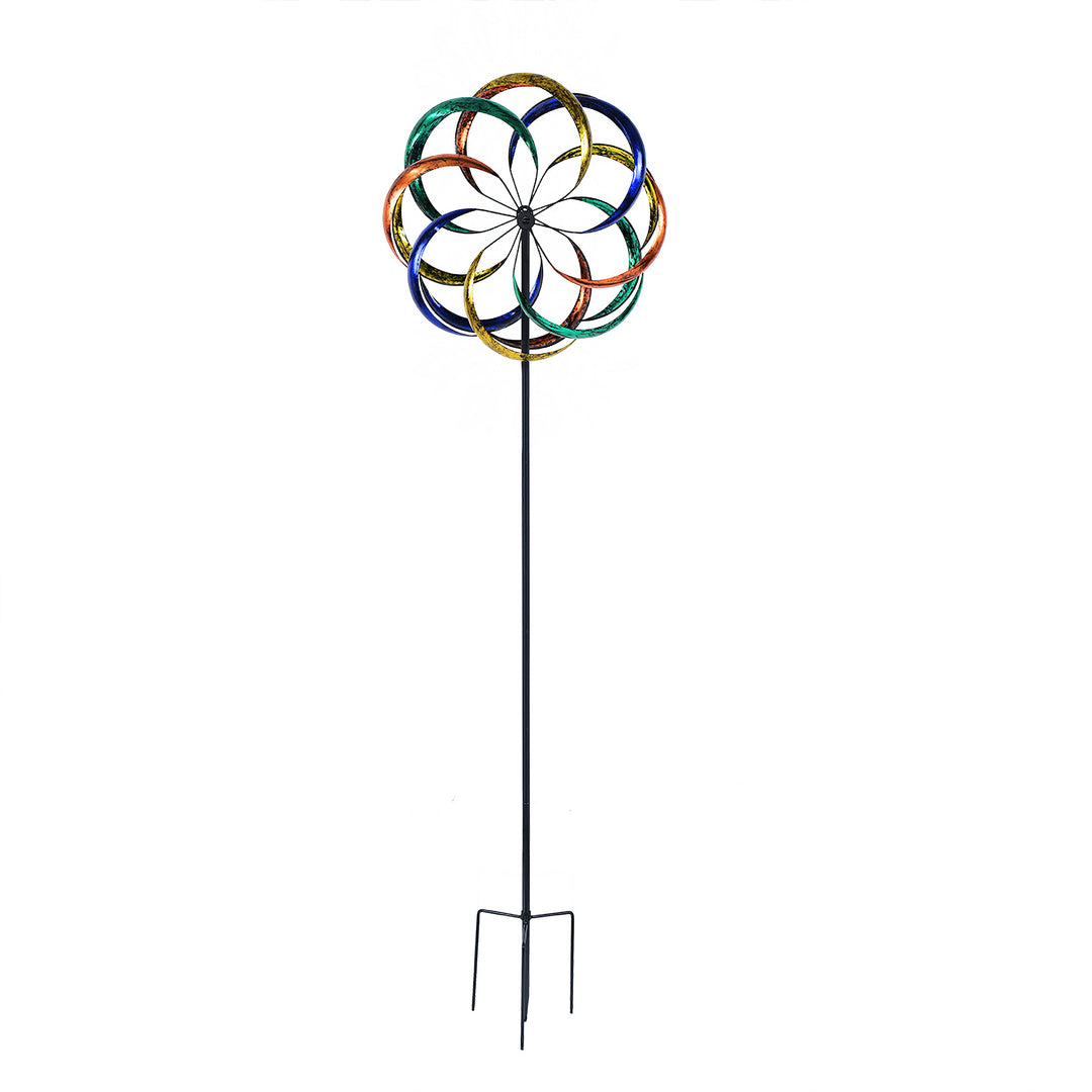 Hourpark Outdoor Garden Lawn Yard Art Decor 8 Circle Wind Spinner (Open Box) - VMInnovations