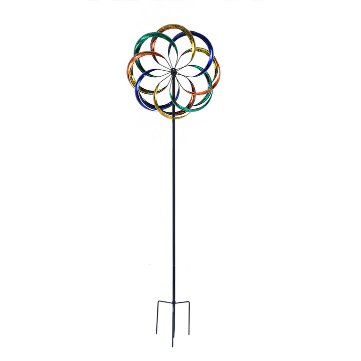 Hourpark Outdoor Garden Lawn Yard Art Decor 8 Circle Wind Spinner (Open Box) - VMInnovations