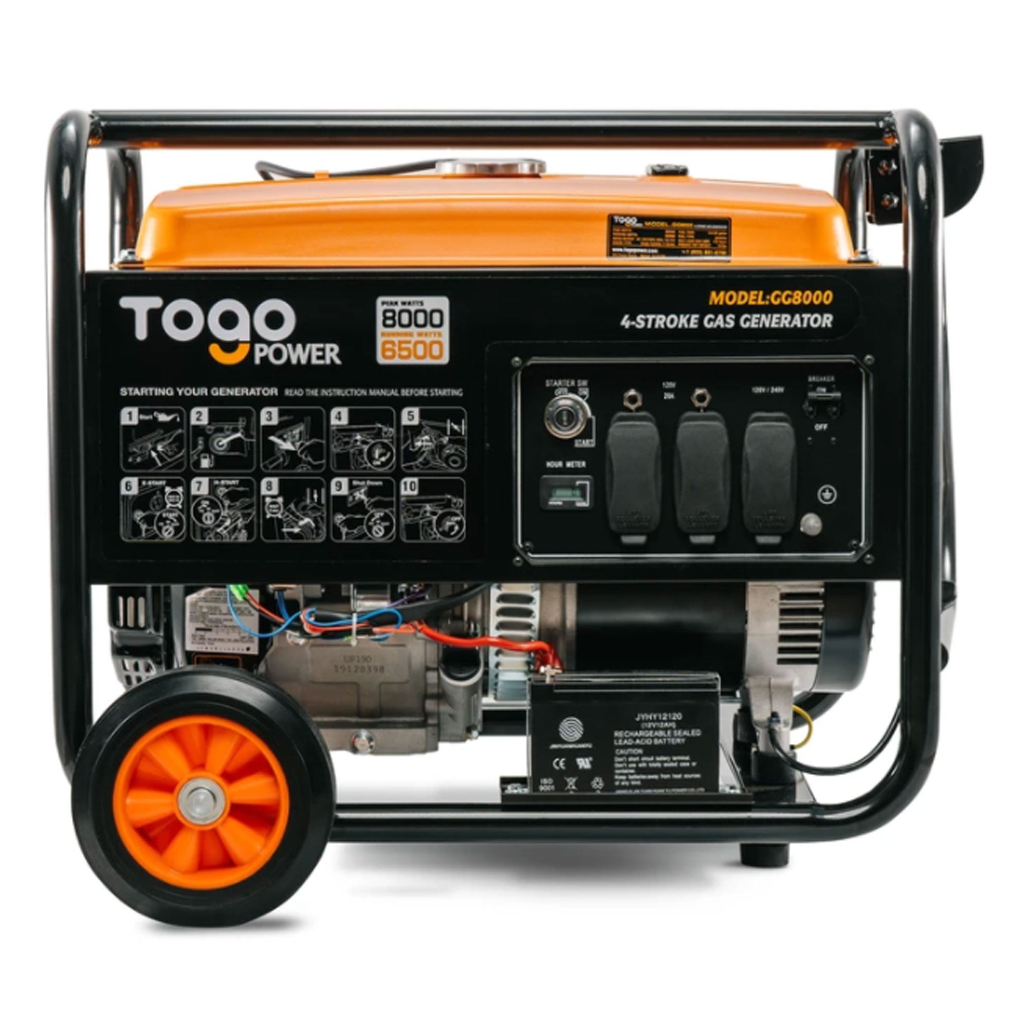 Togo Power Gasoline Powered Portable Generator 8000 Watt Remote Electric Backup - VMInnovations