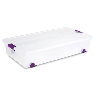 Sterilite 60 Quart ClearView Latch Storage Box Stackable Bin with Lid, 12 Pack