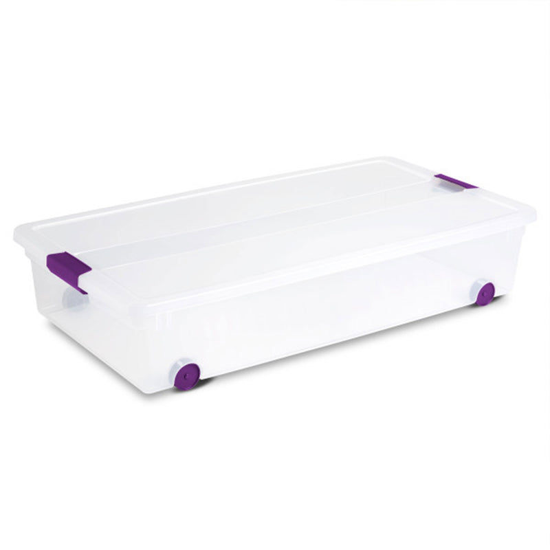 Sterilite 60 Quart ClearView Latch Storage Box Stackable Bin with Lid, 12 Pack