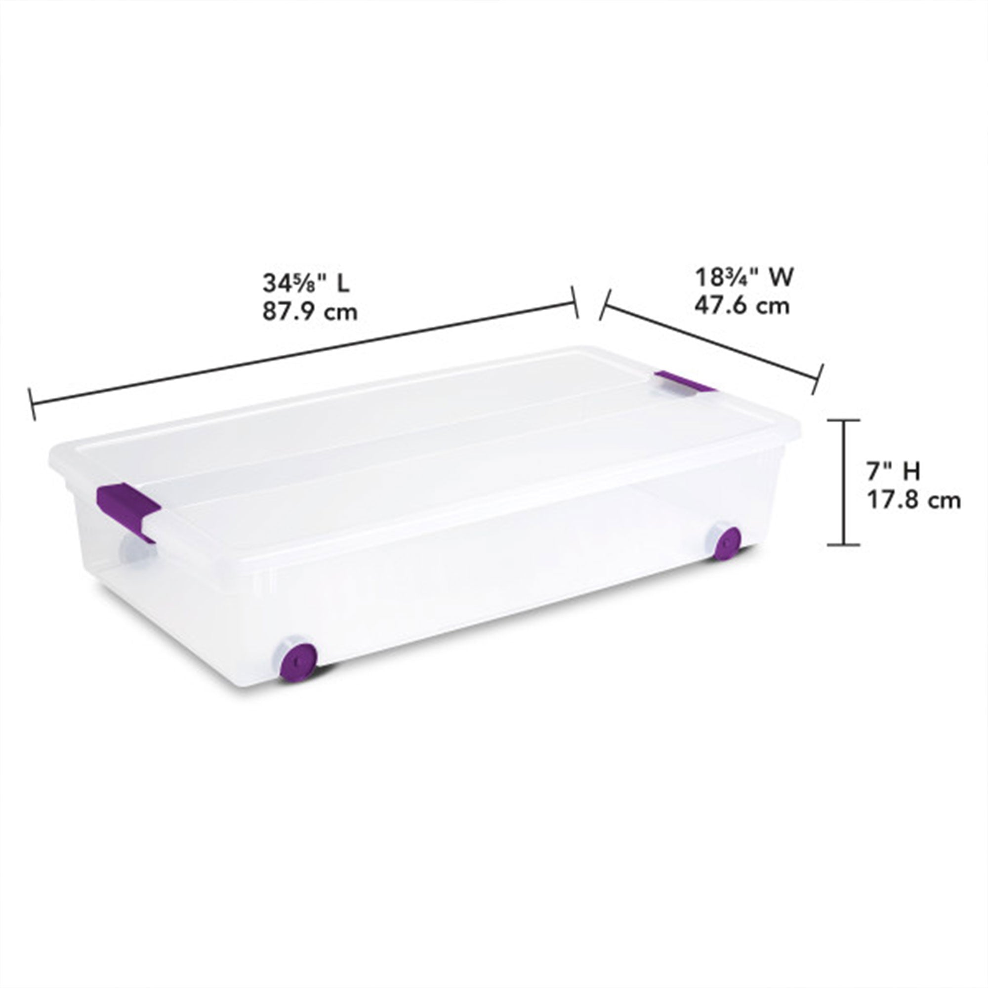 Sterilite 60 Qt ClearView Latch Wheeled Stackable Storage Box, 4 Pack