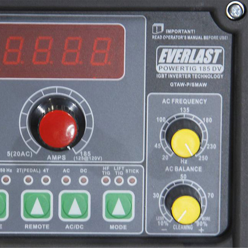 Everlast PowerTIG 185DV AC/DC TIG Stick Welder Volt Inverter-based Dual Voltage