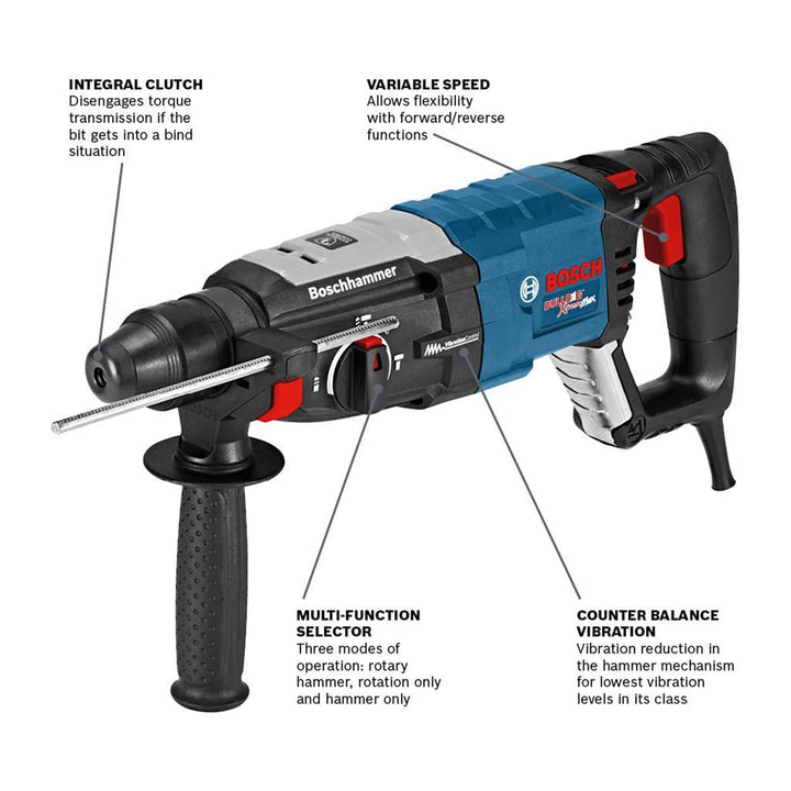 Bosch GBH2-28L SDS Plus Bulldog Xtreme Max 8.5 Amp 1-1/8 Inch Rotary Hammer Kit - VMInnovations
