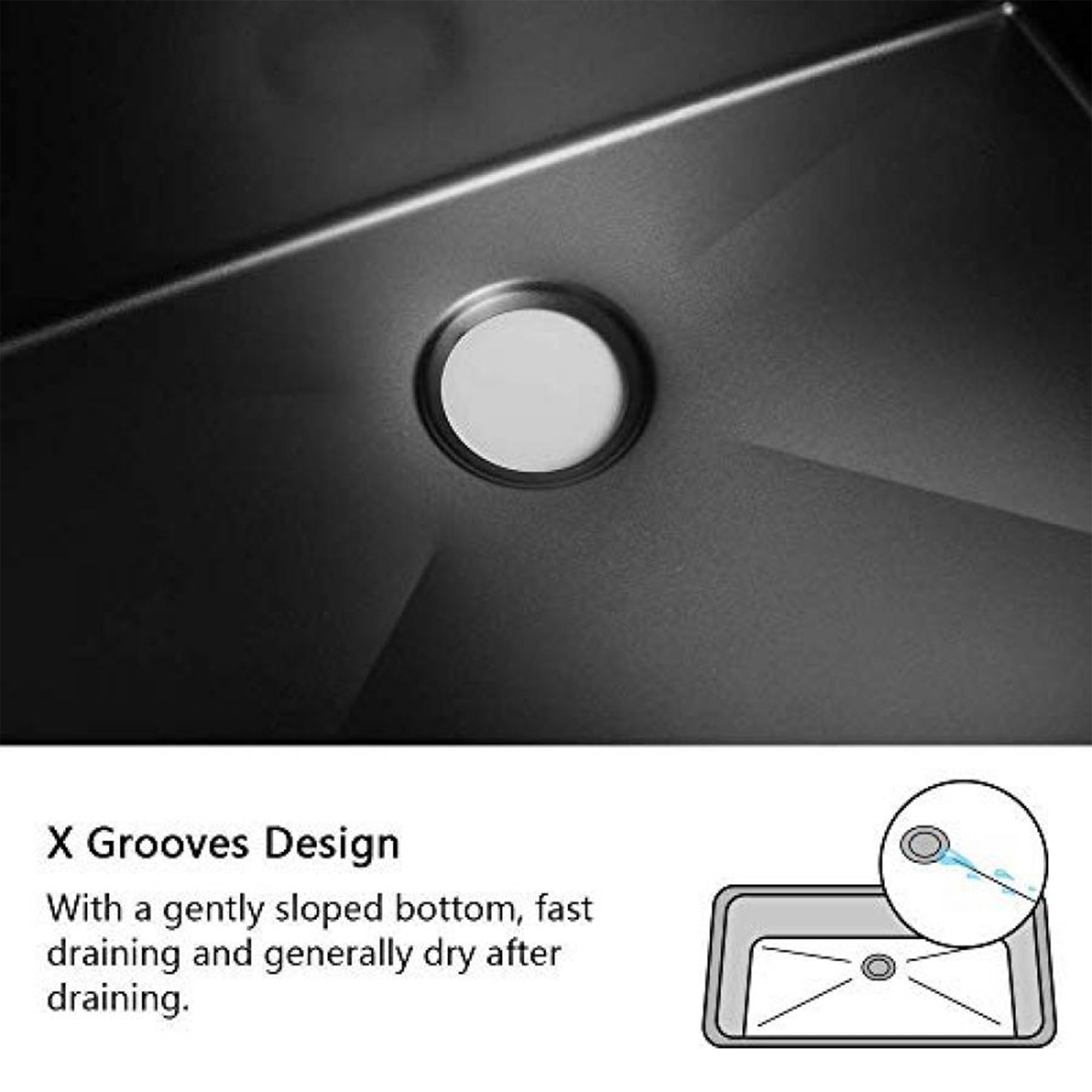 ALWEN 16ga. 33" Stainless Steel Farmhouse Kitchen Sink, Top/Undermount, Black