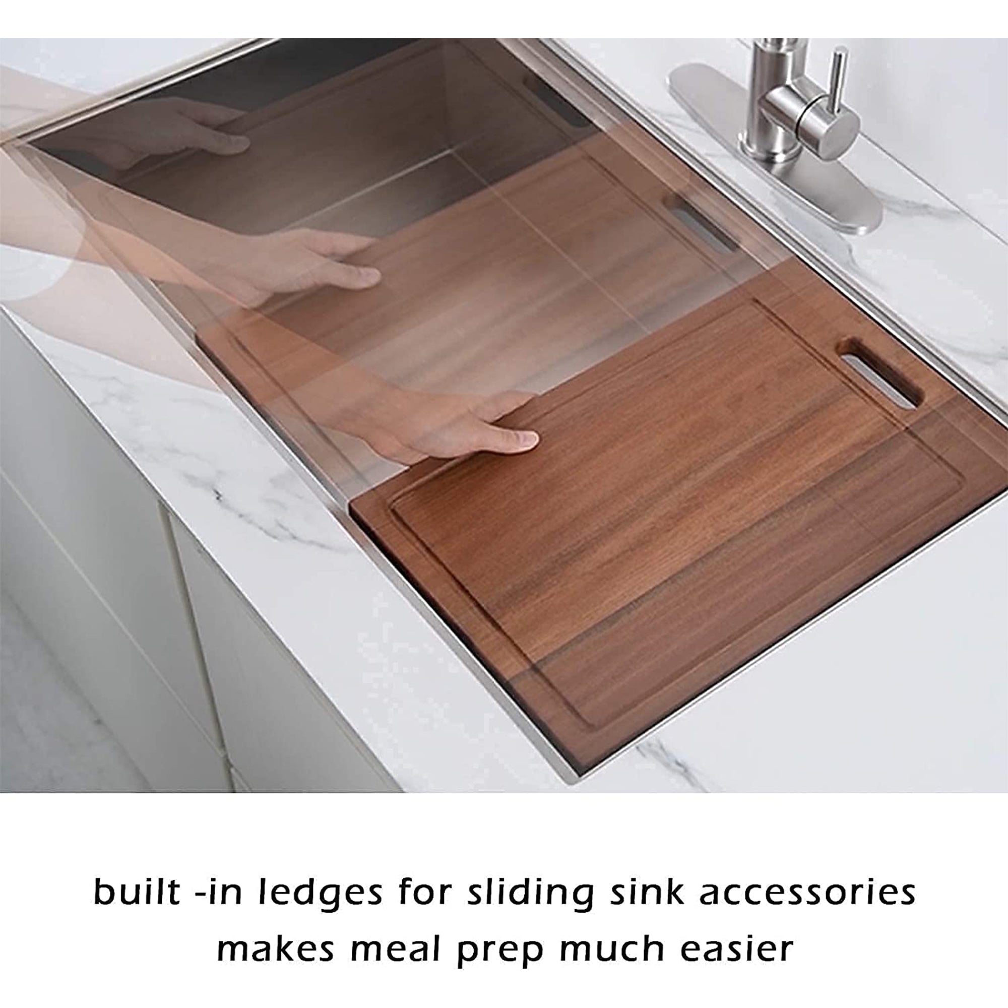 HausinLuck 30" Stainless Steel Workstation Kitchen Sink, Undermount, (Used) - VMInnovations