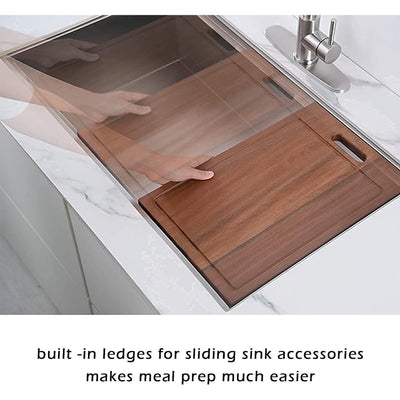 HausinLuck 30" Stainless Steel Workstation Kitchen Sink, Undermount, (Used) - VMInnovations
