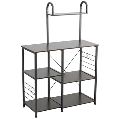 Somdot Baker's Rack 35.4 Inches Utility 3 Tier Microwave Stand, Black(For Parts)