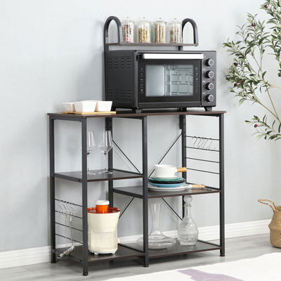 Somdot Baker's Rack 35.4 Inches Utility Double 3 Tier Microwave Stand, Black