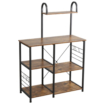 Somdot Baker's Rack 35.4 Inch 3 Tier and 4 Tier Microwave Stand, Rustic Brown