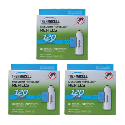 Thermacell 120-Hr Mosquito Shield Refills with 30 Mats & 10 Cartridges (3 Pack)