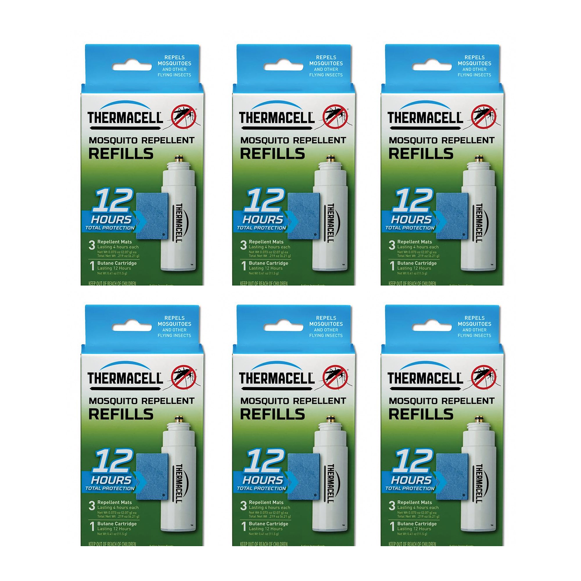 Thermacell 12-Hr Mosquito Repeller Refill w/ 3 Mats & 1 Fuel Cartridge (6 Pack)