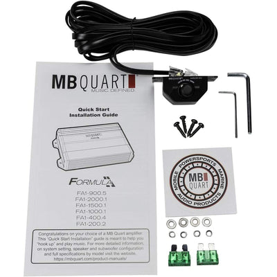 MB Quart Car Amp w/ Maxxsonics 2-Way Speakers 2-Pack & Soundstorm AKS8 Wire Kit - VMInnovations