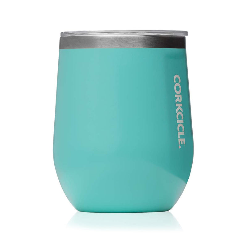 Corkcicle Classic 12 Oz Stainless Steel Cup with Lid, Turquoise (Open Box)