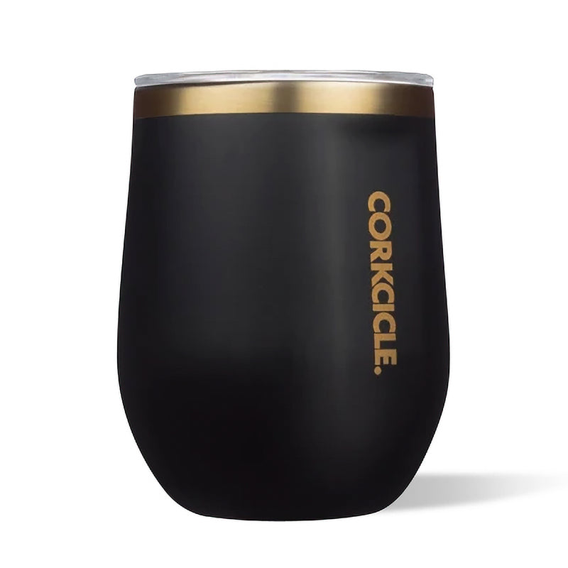 Corkcicle Classic Plus 12 Ounce Stainless Stemless Cup w/ Lid, Black (Open Box)