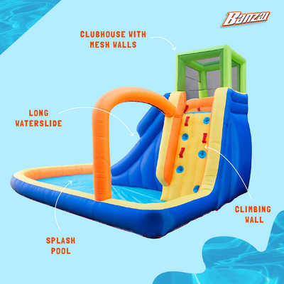 Banzai Splash Falls Water Park Backyard Inflatable Waterfall Slide/Climbing Wall - VMInnovations