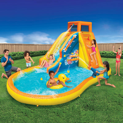 Banzai Duck Blast Water Park with Blower & Pool Float (For Parts)