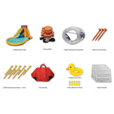Banzai Duck Blast Water Park Inflatable Slide w/Pool Float & Water Cannon (Used) - VMInnovations