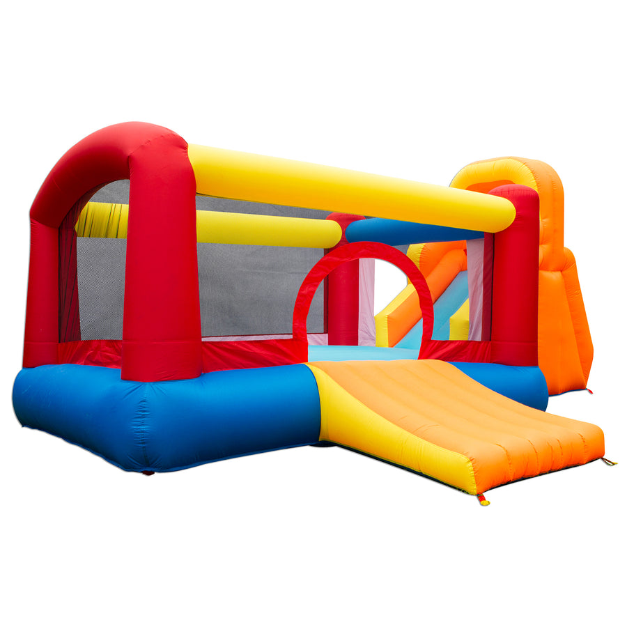 Banzai Double Slide Bouncer Inflatable Bounce House & Climbing Wall (Open Box) - VMInnovations